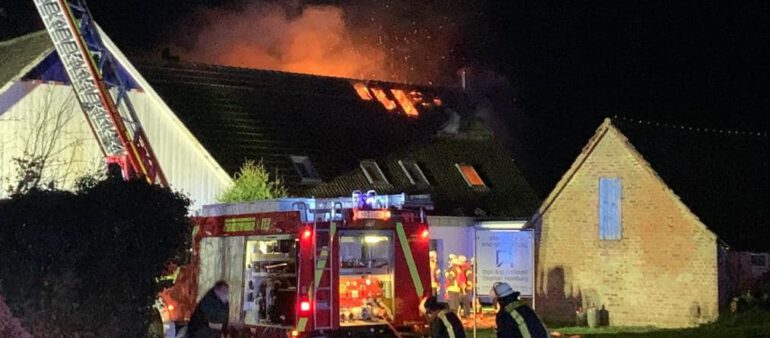 Dachstuhlbrand im Ortsteil Löhne-Wittel