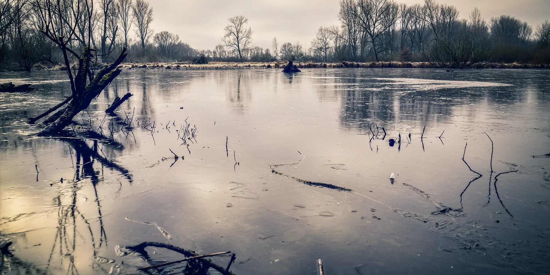 Eisflächen See Winter Cr