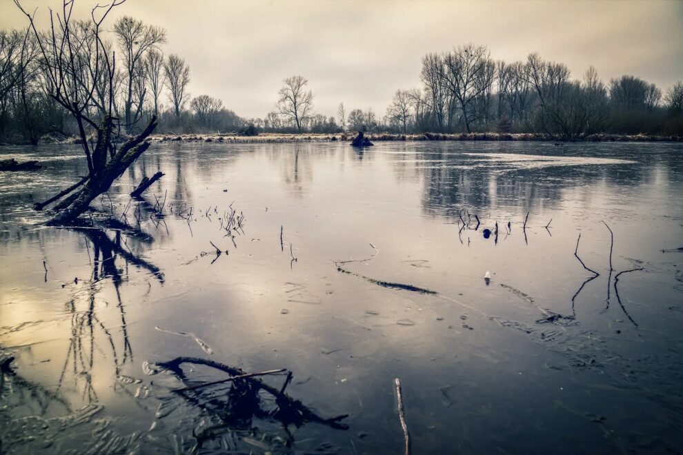 Eisflächen See Winter Cr